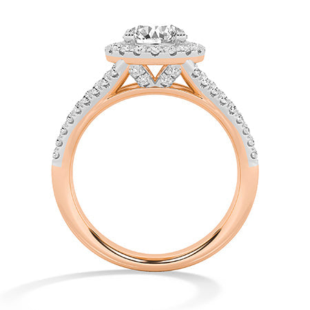 Round LG Diamond Ring in Rose Gold - Binson Diamonds Antwerp