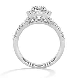 Round Lab-Grown Diamond Ring in 18K white gold, front view