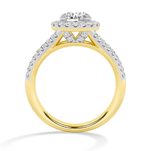 Round Lab-Grown Diamond Ring in 18K yellow gold, front view