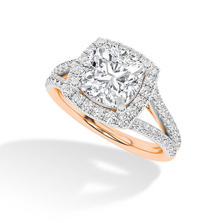 Cushion LG Diamond Ring in Yellow Gold - Binson Diamonds Antwerp