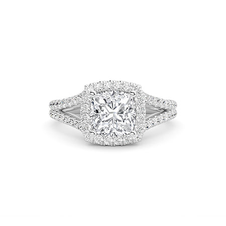 Cushion LG Diamond Ring in Yellow Gold - Binson Diamonds Antwerp