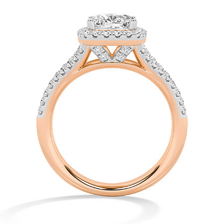 Cushion LG Diamond Ring in White Gold - Binson Diamonds Antwerp