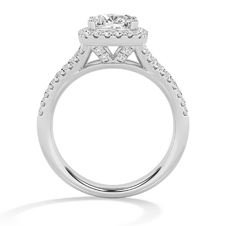 Cushion LG Diamond Ring in Yellow Gold - Binson Diamonds Antwerp