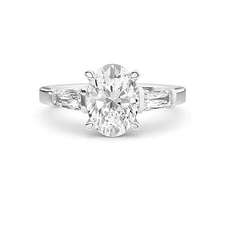 Oval LG Diamond Ring in White Gold - Binson Diamonds Antwerp