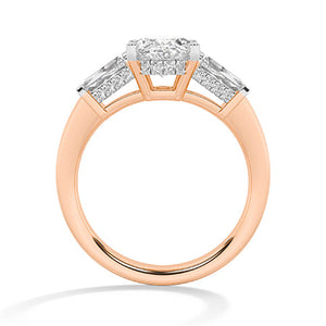 Oval Lab-Grown Diamond Ring in 18K rose gold, front view