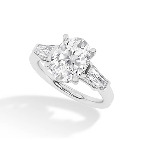 Oval LG Diamond Ring in White Gold - Binson Diamonds Antwerp