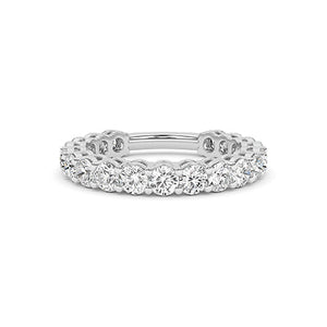 Round Lab-Grown Diamond Ring in 18K white gold, overhead view | Binson Diamonds