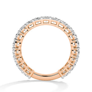 Round Lab-Grown Diamond Ring in 18K rose gold, front view