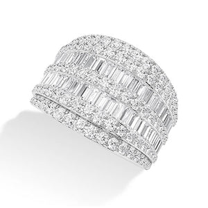 Round Lab-Grown Diamond Ring in 18K white gold, angled view