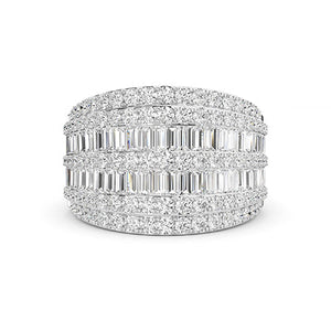 Round Lab-Grown Diamond Ring in 18K white gold, overhead view