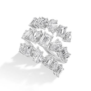 Emerald Lab-Grown Diamond Ring in 18K white gold, angled view