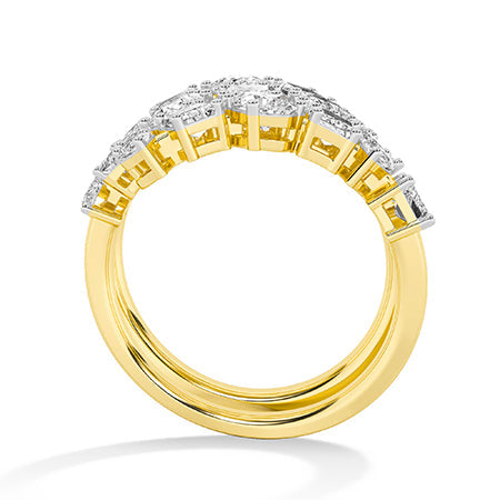 Emerald LG Diamond Ring in Yellow Gold - Binson Diamonds Antwerp
