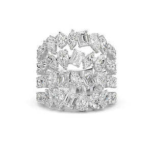 Pear Lab-Grown Diamond Ring in 18K white gold, overhead view | Binson Diamonds