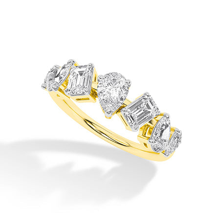 Emerald LG Diamond Ring in Yellow Gold - Binson Diamonds Antwerp