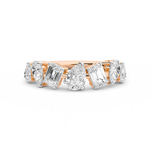 Emerald Lab-Grown Diamond Ring in 18K rose gold, overhead view