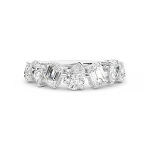 Emerald Lab-Grown Diamond Ring in 18K white gold, overhead view