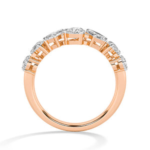 Emerald Lab-Grown Diamond Ring in 18K rose gold, front view