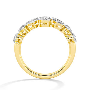 Emerald Lab-Grown Diamond Ring in 18K yellow gold, front view
