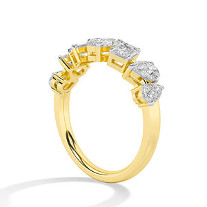 Emerald Lab-Grown Diamond Ring in 18K yellow gold, side view