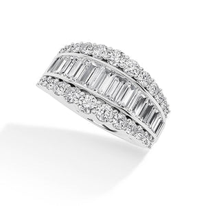 Baguette Lab-Grown Diamond Ring in 18K white gold, angled view