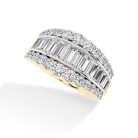 Baguette LG Diamond Ring in Rose Gold - Binson Diamonds Antwerp