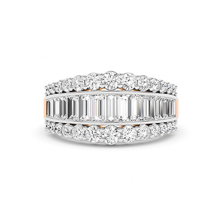 Baguette LG Diamond Ring in Rose Gold - Binson Diamonds Antwerp