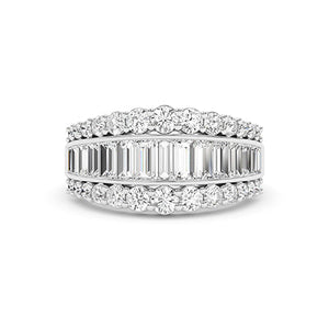 Baguette Lab-Grown Diamond Ring in 18K white gold, overhead view