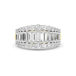 Baguette Lab-Grown Diamond Ring in 18K yellow gold, overhead view