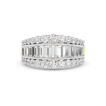 Baguette LG Diamond Ring in Rose Gold - Binson Diamonds Antwerp
