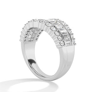 Baguette Lab-Grown Diamond Ring in 18K white gold, side view