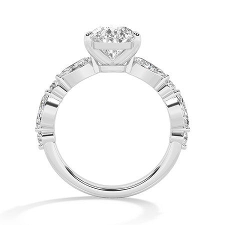 Pear LG Diamond Ring in White Gold - Binson Diamonds Antwerp