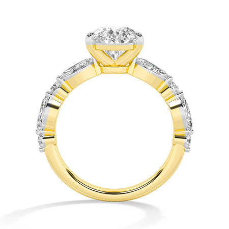 Pear LG Diamond Ring in White Gold - Binson Diamonds Antwerp