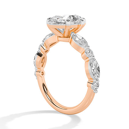 Pear LG Diamond Ring in White Gold - Binson Diamonds Antwerp
