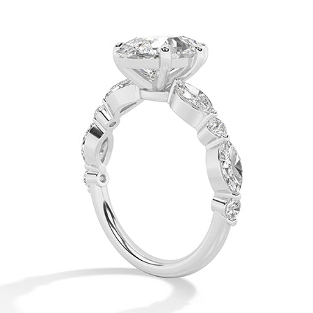 Pear LG Diamond Ring in White Gold - Binson Diamonds Antwerp