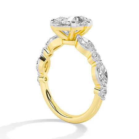 Pear LG Diamond Ring in White Gold - Binson Diamonds Antwerp