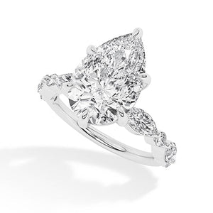 Pear LG Diamond Ring in Yellow Gold - Binson Diamonds Antwerp