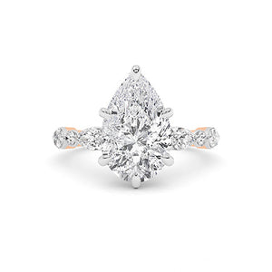 Pear LG Diamond Ring in Yellow Gold - Binson Diamonds Antwerp
