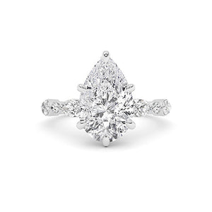 Pear LG Diamond Ring in Yellow Gold - Binson Diamonds Antwerp