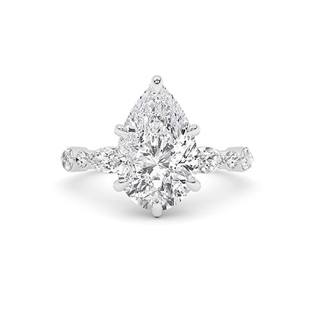 Pear LG Diamond Ring in Yellow Gold - Binson Diamonds Antwerp