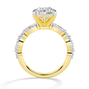 Pear LG Diamond Ring in Yellow Gold - Binson Diamonds Antwerp