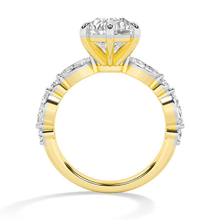 Pear LG Diamond Ring in Yellow Gold - Binson Diamonds Antwerp