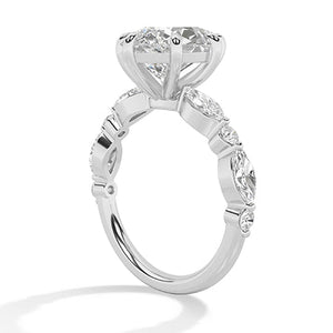 Pear Lab-Grown Diamond Ring in 18K white gold, side view