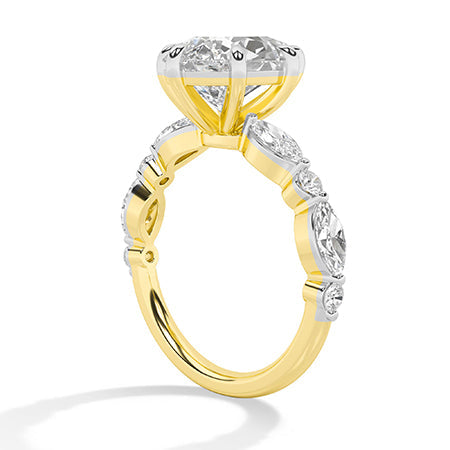 Pear LG Diamond Ring in Yellow Gold - Binson Diamonds Antwerp