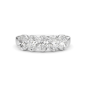 Oval Lab-Grown Diamond Ring in 18K white gold, overhead view