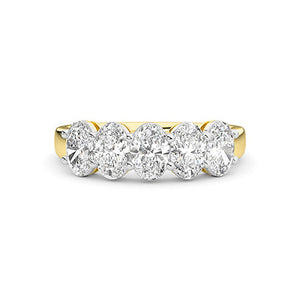 Oval Lab-Grown Diamond Ring in 18K yellow gold, overhead view