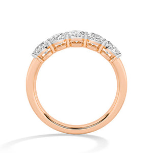 Oval Lab-Grown Diamond Ring in 18K rose gold, front view