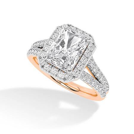 Radiant LG Diamond Ring in Yellow Gold - Binson Diamonds Antwerp