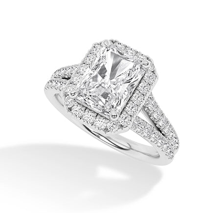 Radiant LG Diamond Ring in Yellow Gold - Binson Diamonds Antwerp