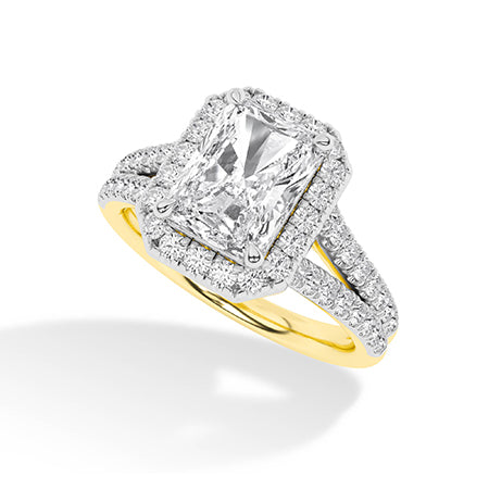 Radiant LG Diamond Ring in Yellow Gold - Binson Diamonds Antwerp