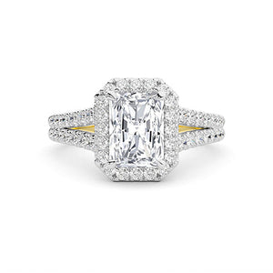 Radiant LG Diamond Ring in Yellow Gold - Binson Diamonds Antwerp